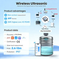 Sensor Level Tangki Air Ultrasonik LoRa TLC2404LS-WL-S WiFi Cloud Display, Siap Pakai Tenaga Surya 10m untuk Pemantauan Cairan Bahan Bakar Pertanian