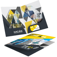 Carpeta de Negocios Personalizada con Funda, Papel de 128g, 157g, 200g, 250g, Impresión de Alta Definición, Estampado en Caliente, Logotipo Personalizado para Folletos