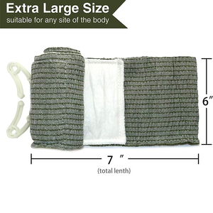 Pansement tactique de premiers secours pour traumatisme, pansement hémostatique israélien, bandage de compression d'urgence, 6 pouces - Product Image 4