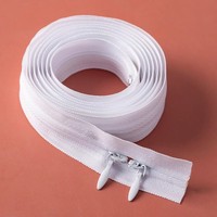 Fermeture éclair invisible double face en nylon pour housses de couette et accessoires de couette, blanc, 1 mètre et 15 mètres de long, textiles de maison