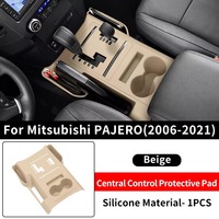 Boîte de rangement centrale en silicone pour Mitsubishi Pajero Shogun V83/V87/V93/V97 (LHD) - Boîte de rangement protectrice pour console centrale en silicone