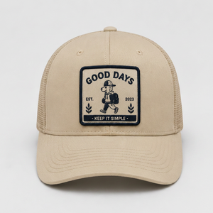 Gorra Trucker Personalizada al por Mayor con Parche Tejido, 6 Paneles con Malla, de Alta Calidad, Diseño Vintage, Bordado de Dibujos Animados, Perfil Medio Estructurado - Product Image 1