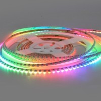 Bande LED RGB à émission latérale DC5V, pixels adressables, lumière flexible, 4020 SMD 144 LED, ruban LED numérique intelligent pour éclairage de scène et signalétique
