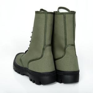 أحذية قتال للرجال بكعب مرتفع، أحذية أمان تكتيكية للتدريب في الصحراء باللون الأخضر والجلد الأسود - Product Image 3