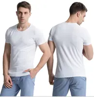 Прямая продажа с фабрики, рубашка с коротким рукавом и круглым вырезом, Мужская футболка, 100% хлопок, белая футболка