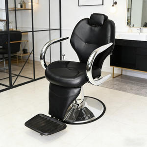 Fauteuil de barbier pour hommes entièrement inclinable à 360° °   Fauteuil pivotant réglable en hauteur avec repose-pieds pour salon et institut de beauté - Product Image 5