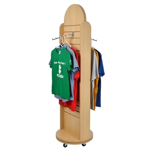 Hikuya MDF xoay slatwall hiển thị đứng với kim loại <span class=keywords><strong>4</strong></span> bên xoay hiển thị đứng Gondola kệ cho cửa hàng mua sắm - Product Image 1