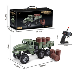 Camión militar <span class=keywords><strong>de</strong></span> juguete con control remoto <span class=keywords><strong>de</strong></span> 4 canales a <span class=keywords><strong>escala</strong></span> 1:16 con 6 tambores, juego <span class=keywords><strong>de</strong></span> vehículos RC del ejército para aventuras al aire libre y juegos <span class=keywords><strong>de</strong></span> rol - Product Image 6