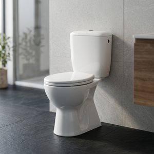 Ceramic Two Piece WC Water Closet Round Close Coupled Toilet Commode P <b>Trap</b> S <b>Trap</b> Dual Flush - Product Image 1