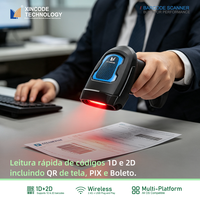 Escáner de Código de Barras Xincode 2D 1D Inalámbrico, Compatible con Códigos QR, para Tiendas, Supermercados, Android, Windows, para Punto de Venta y Control de Inventario
