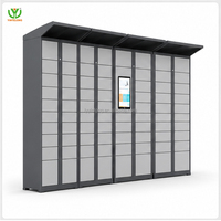 Casillero Inteligente para Paquetes YL, Gabinete de Entrega de Acero para Exteriores, Compatible con Desarrollo de Software, Energía Solar, Gabinete de Acero Impermeable
