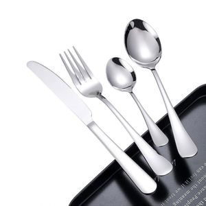 Ensemble de 24 couteaux et fourchettes à steak modernes en acier inoxydable avec placage or, ensemble de couverts - Product Image 1