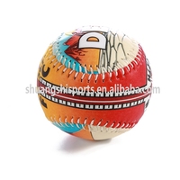 Balle de baseball professionnelle 9 ''en cuir de vache 15%-30% remplissage en laine Double noyau de liège rembourré Logo personnalisé balle de baseball officielle