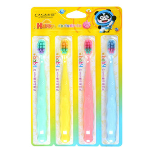 Cepillo de dientes para niños Casa, cerdas suaves, color macarrón, juego de 4 piezas para el cuidado bucal infantil - Product Image 5