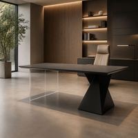 Bureau moderne et écologique avec tiroir de rangement pour la maison, le bureau ou la villa, pieds en bois et acrylique