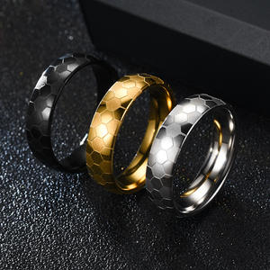 Anillos de Boda y Compromiso de Carburo de Tungsteno con Baño de Oro Rosa, Diseño de Balón de Fútbol, Pulido Brillante, Precio al por Mayor - Product Image 2