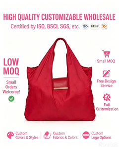 Bolso de Hombro Portátil para Mujer, Diseño Bordado, Gran Capacidad, Plegable, para Compras, con Llavero de Nylon - Product Image 1