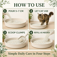 Litière pour chat écologique en tofu et manioc, contrôle longue durée des odeurs, facile à ramasser, commande en gros, marque privée, OEM, ODM pour importateurs