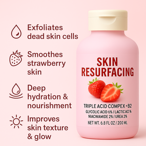 Crème <span class=keywords><strong>de</strong></span> resurfaçage <span class=keywords><strong>de</strong></span> la peau à la fraise OEM, rétinol et collagène, certifiée GMP, crème corporelle pour lisser les boutons <span class=keywords><strong>de</strong></span> <span class=keywords><strong>chair</strong></span> sur les jambes et les bras - Product Image 5