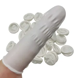 Tek kullanımlık koruyucu lateks parmak karyolası beyaz güvenlik parmak kol M boyutu temiz oda için nitril parmak karyolası