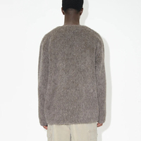 Cardigan en laine mohair épaisse unisexe de luxe, col en V, boutons, poches, tricot, manteau en tricot