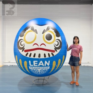 Muñeco inflable gigante Daruma con iluminación LED, de PVC hermético, con logotipo personalizado, modelo de muñeca japonesa para exposiciones, eventos comerciales, decoración de la suerte/festivales/tiendas - Product Image 3