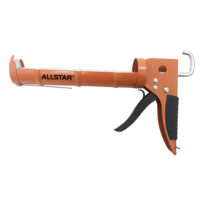 Pistol Lem Semprot All Star dengan Gagang Karet 9 Inci Oranye Merah Manual Semi Silinder untuk Perekat Kaca dan Sambungan