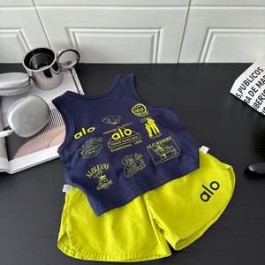 2025 Summer New Release Korean Style Casual Sports Vest Suit for Boys Double-Sided Printed Loose Sleeveless Popular <strong>Clothing</strong> Set - Product Image 6