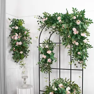 Factory Direct Selling Wedding Flower Art Outdoor Wedding Layout Simulation Flower Arch Background Wall Decoration Flowers
