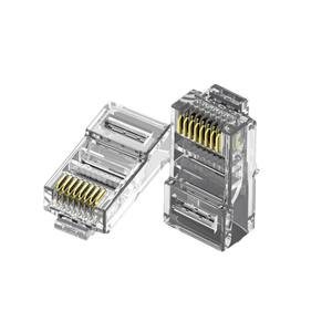 데닉시 RJ45 8P8C 일체형 비차폐 네트워크 크리스탈 헤드, 8p8c 금도금 비차폐 네트워크 광대역 커넥터 헤드 - Product Image 1