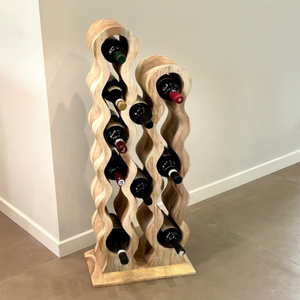 Porte-bouteilles en bois au design incroyable, présentoir de comptoir pour le rangement des bouteilles de vin, idéal pour les bars, les restaurants, les hôtels et la décoration de la maison - Product Image 1