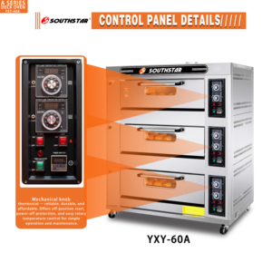 Four à gaz commercial Southstar à 3 niveaux et 6 plateaux avec configuration de chambre pour <span class=keywords><strong>boulangerie</strong></span>, <span class=keywords><strong>prix</strong></span> compétitif, garantie 1 an - Product Image 2