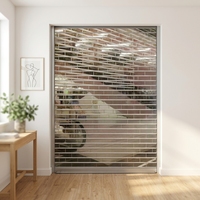 Volet roulant automatique en polycarbonate haute clarté avec cadre en acier inoxydable et grille de sécurité pour bijouterie
