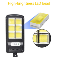 Lampe murale de jardin étanche IPX65, 120 COB, télécommande intelligente, détecteur de mouvement PIR, lampes solaires LED pour l'extérieur