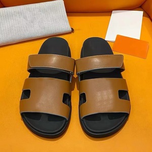 Sandalias de Hombre de Cuero Genuino de Lujo, Ajustables con Velcro, Plataforma Gruesa, Antideslizantes, Transpirables, para Playa y Verano - Product Image 2