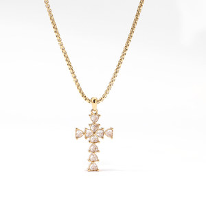 Новый крест ожерелье из нержавеющей стали ювелирные изделия PVD 14K 18k золото хип-хоп кубический циркон Распятие крест ожерелье Подарки - Product Image 1