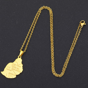 Pendentif de collier avec mots gravés en or pour homme et femme - Product Image 6