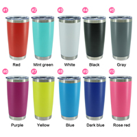 Vente en gros de bouteille d'eau thermos de 20oz gobelet personnalisé avec logo 600ml gobelet sous vide enduit de poudre blanche tasse de voyage classique