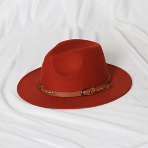 Chapeau Fedora en laine rétro direct d'usine avec design plat de couleur unie à large bord pour un usage quotidien ou des chapeaux de <span class=keywords><strong>cowboy</strong></span> de voyage - Product Image 6