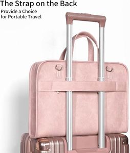 Bolso Tote Rosa para Portátil, para Mujeres y Adolescentes, Ligero, Funda para Portátil de 15.6 Pulgadas, Logotipo Personalizado, Elegante, Impermeable, Cierre de Cremallera Oxford, para la Escuela - Product Image 5
