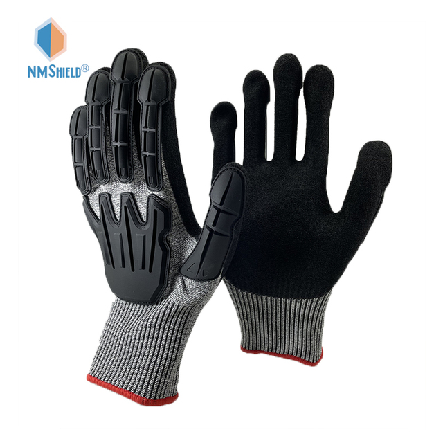 NMSHIELD Nitrile TPR Mechanic Gloves for Work Impact Reducing Anti-cut Tactical Gloves EN388 Certified Cut Resistant A3/A4/A5/A6