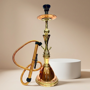 Trophée de luxe en laiton et cuivre de style arabe, couleur or, ensemble complet 1 tuyau pour fumer la chicha - Product Image 6