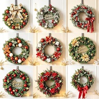 Couronne de Noël artisanale, nouvelle, à suspendre à la porte, en PVC, avec des pommes de pin artificielles, personnalisable, décoration moderne minimaliste