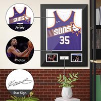 Élégante vitrine pour maillot de sport avec boîte à ombre, protection UV à 98 %, en bois massif noir, pour football, basketball, baseball et soccer