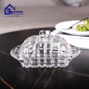 Bán buôn Chất lượng cao thủy tinh nhà bếp thực phẩm Jar thủy tinh trong suốt nhà cơ bản rõ ràng hình vuông bơ món ăn có nắp đậy - Product Image 2