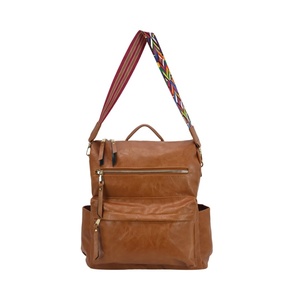 Wholesale Soft Pu Luxury <b>Backpack</b> with Two Straps Open Closure Embroidery Rivet Waterproof High Quality Pu Fabric Custom Logo - Product Image 4