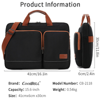CoolBELL Factory, logo personnalisé, sacoche d'affaires pour homme de haute qualité, nouveau modèle rétro, grande capacité, fermeture éclair étanche, sac pour ordinateur portable