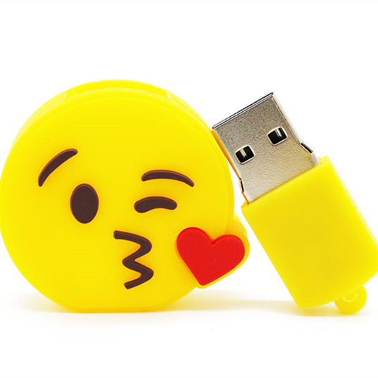 Custom Cute USB Flash Drive 4GB-128GB Unique Fancy Cartoon Smiley Face for Wedding Gift Pendrive