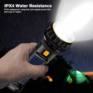 Solar Portable <b>LED</b> Plastic <b>Torch</b> UBS <b>Rechargeable</b> Flashlight-Handheld USB Traffic Lights Flashlights - Product Image 6