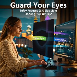 Protector de Pantalla Magnético para Monitor de 27 Pulgadas, Sin Marco, con Filtro Anti-Luz Azul, Removible, Relación de Aspecto 16:9, Protección Ocular - Product Image 4